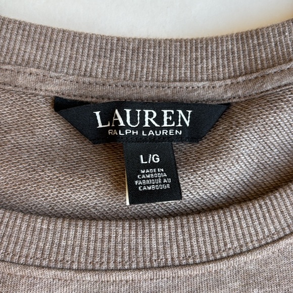 Ralph Lauren Black Label Brown‎ Cable Knit Cotton Crew Sweater Women’s Large - Picture 3 of 12